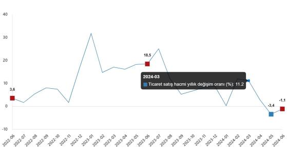 Ticaret Satış Hacmi ve Perakende Satış Verileri - Haziran 2024