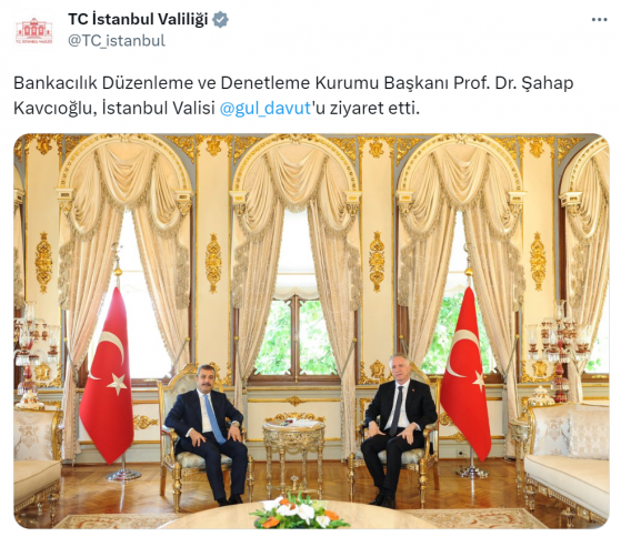 BDDK Başkanı Kavcıoğlu, Vali Gül'ü ziyaret etti