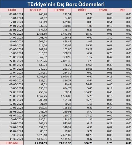 Dış Borç Ödemeleri 2023 Raporu