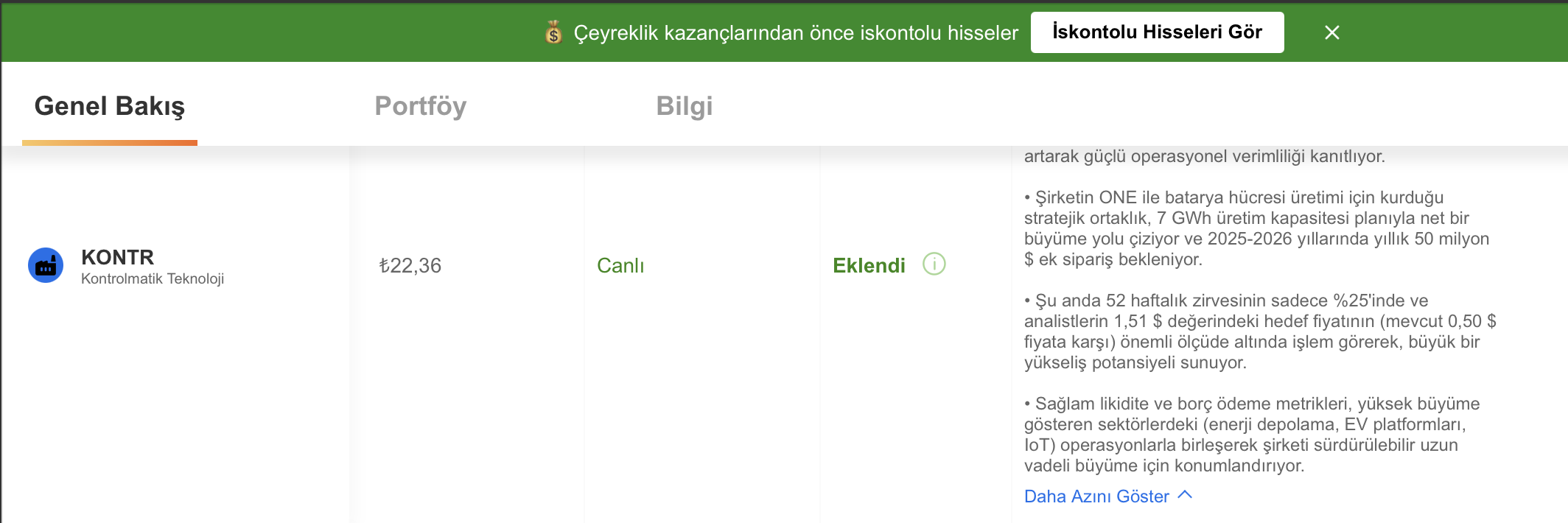 Kaynak: InvestingPro