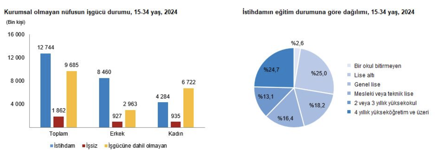 TÜİK, Türkiye’nin genç iş gücü bilgilerini açıkladı