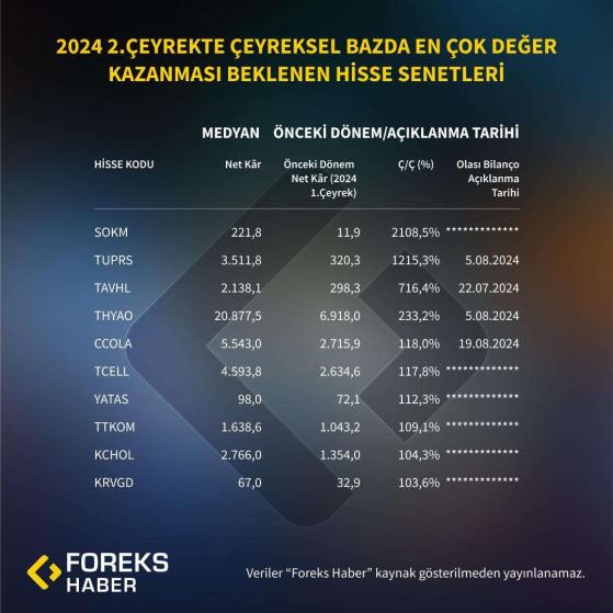 Foreks Haber 2024 Yılı 2. Çeyrek Bilanço Anketi Sonuçları