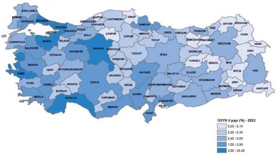 TÜİK: 2022 yılında GSYH'de en yüksek payı %30,4 ile İstanbul aldı